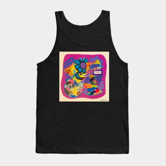 Love Abstact Tank Top by Leslie Pino Durant